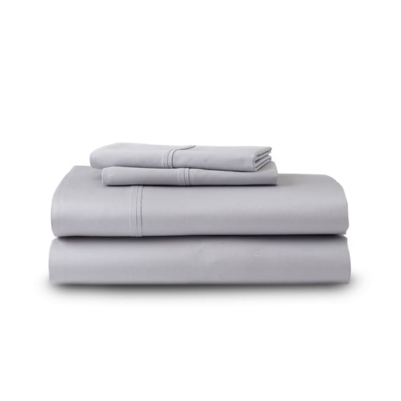 GhostBed Supima Cotton and Tencel Deep Pockets Luxury Sheet Set – Wrinkle Resistant and Cooling Full, Gray