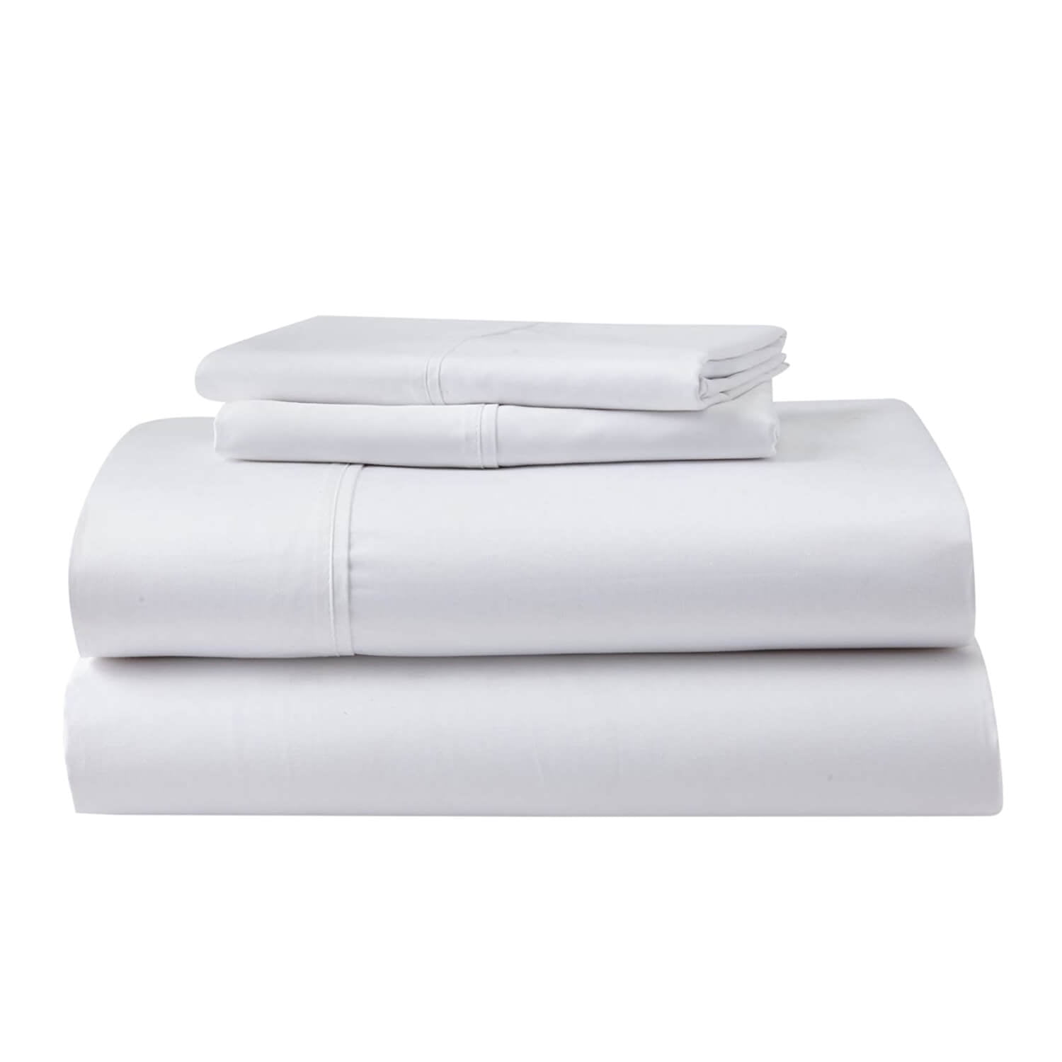 White Twin XL Cotton Percale Deep Pocket Sheet Set
