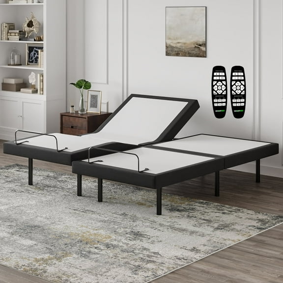 Ghostbed Adjustable Base with Massaging Zero Gravity Feature and Wireless Remote - Split King