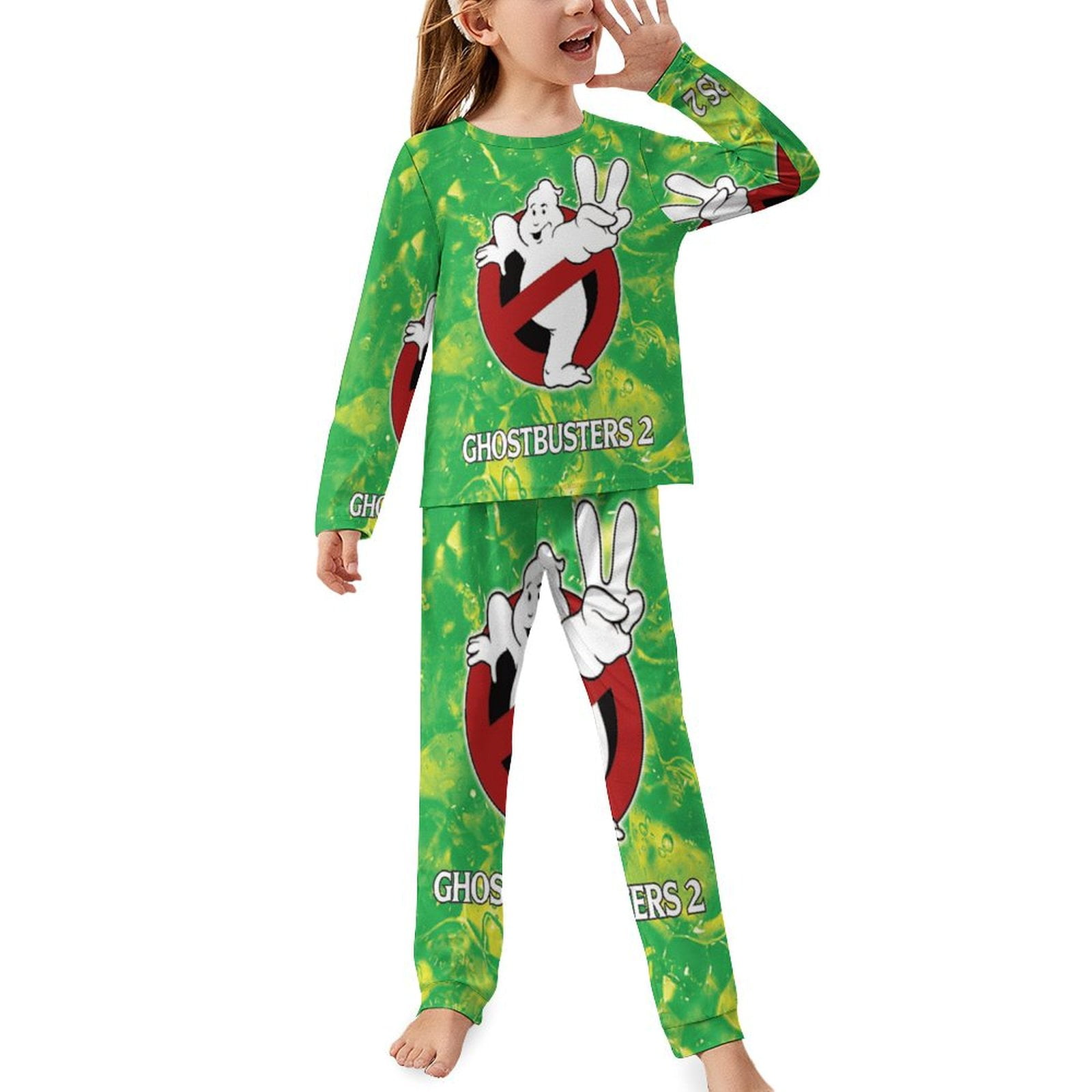 【中古】 Ghosts of Love Green Pajamas Women's Pima Pajama Set in Zèbre de Forêt