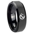 thumbnail image 1 of Ghostbusters 8MM Beveled Edge Polish Black Tungsten Men's Ring, 1 of 2