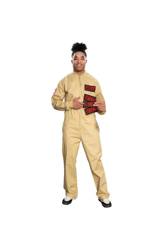Ghostbusters Adult Costume Zip up Jumpsuit with 4 Attachable Patches