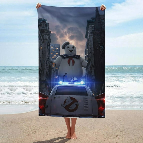 Ghostbusters Beach Towel Microfiber Soft Absorbent Quick-Dry Bath Towel 130x80cm for Bathroom Shower Guests Pool Swimming Camp Holiday Gym for Kid Adult
