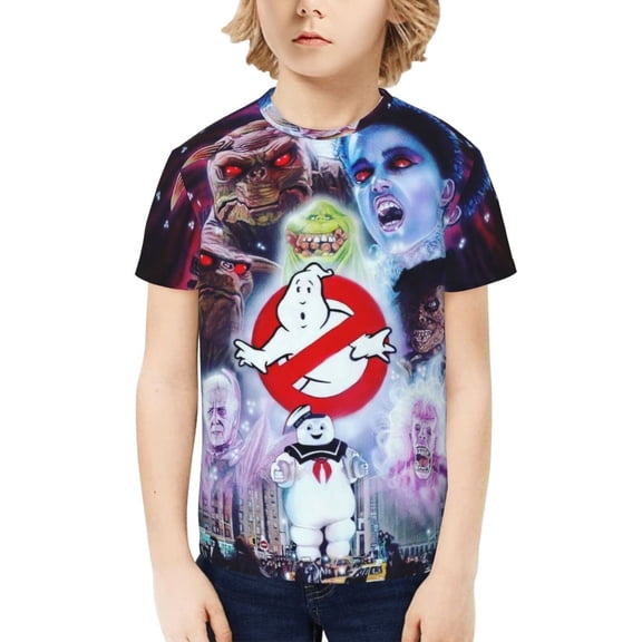 Ghostbusters Boys Girls Teens T Shirt Graphic Print Casual Short Sleeve Funny Top Tees Shirt for Youth Kids