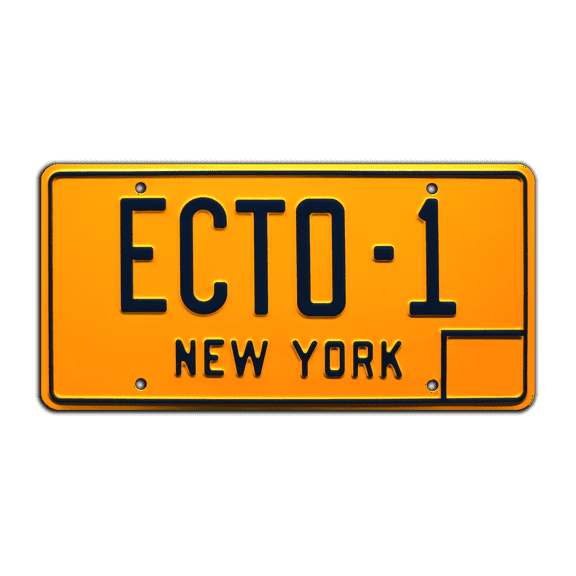 Ghostbusters | Cadillac Ambulance | ECTO-1 | Metal Stamped Replica Prop License Plate