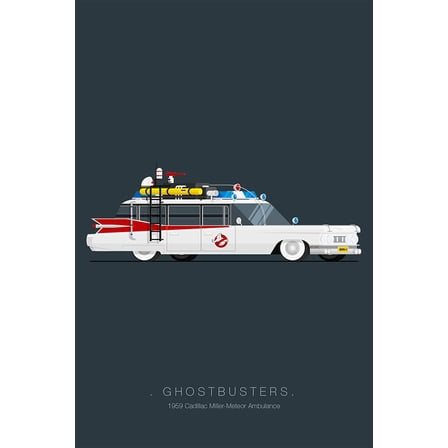 Ghostbusters Car Movie Comedy Iconic Car Wall Art Home Decor - 20x30 Inch Glossy Laminated Poster - Stunning Detail and Bold Colors