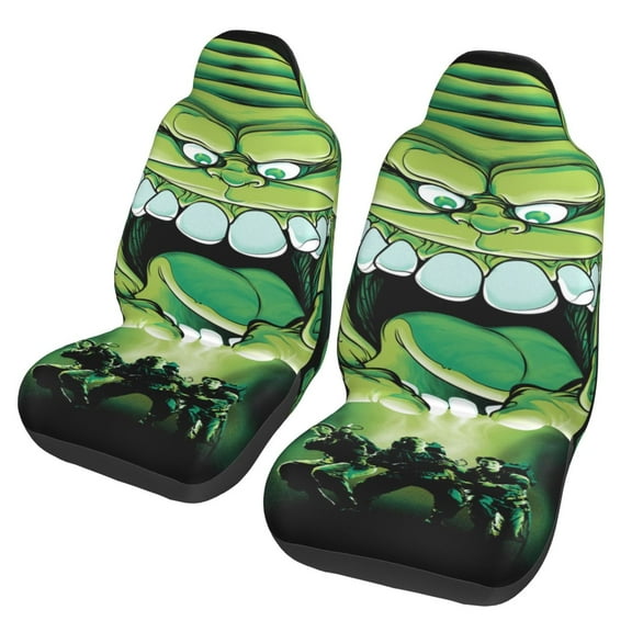 Ghostbusters Car Seat Covers 2 Pack Cartoon Print Front Seat Covers Interior Accessory Universal Vehicle Seat Protector Fit for Car Auto Truck Van SUV Sedan