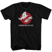 Ghostbusters Classic Logo Graphic T-Shirt for Men & Women   Vintage Distressed No Ghost Emblem Short Sleeve Shirt, Retro Movie Fan Apparel, Black Tee for Adult Unisex X-Large