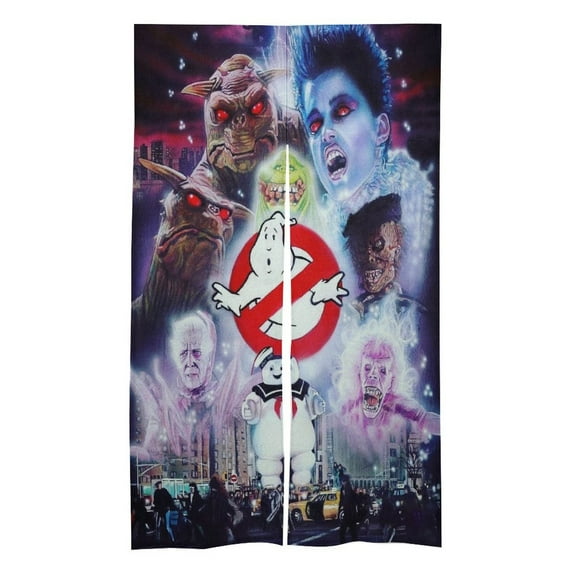 Ghostbusters Doorway Curtain, 34 x 57 Inch Blackout Door Curtain Tapestry, Privacy Room Divider Curtain for Home Bedroom Kitchen Decor 2 Panel