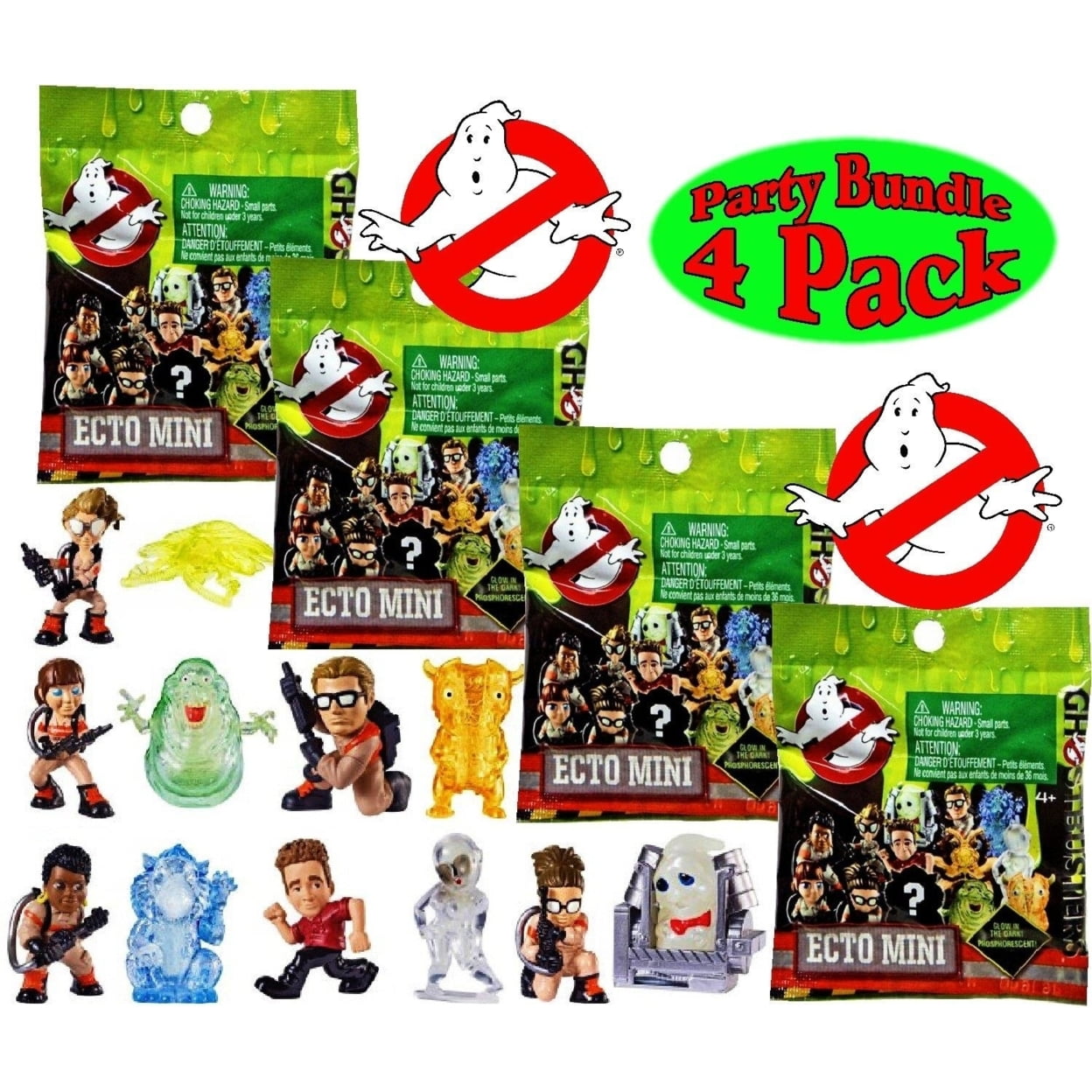 Ghostbusters Ecto Minis Surprise Bags 4pk Glow in Dark Ghosts