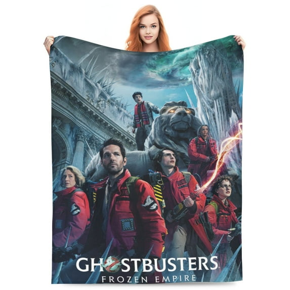 Ghostbusters Frozen Empire Flannel Blanket Ultra-Soft Micro Fleece Throw Blanket For Bed Sofa Couch Car Office Unisex Adult Fuzzy Bed Blanket Cozy Kids Throw Blanket 60"x50"