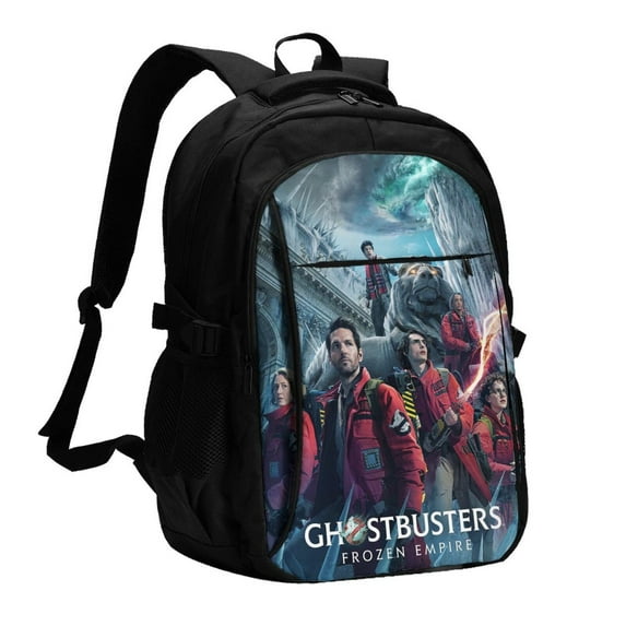 Ghostbusters Frozen Empire Large Travel Laptop Backpack With Usb Charging Port Business Computer Bag For Men Women College Backpacks