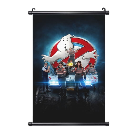 Ghostbusters Hanging Poster Plastic Shaft Canvas Wall Hanging Banner Wall Art Painting Artwork Decor For Home Living Room Bedroom Office 16"X24"