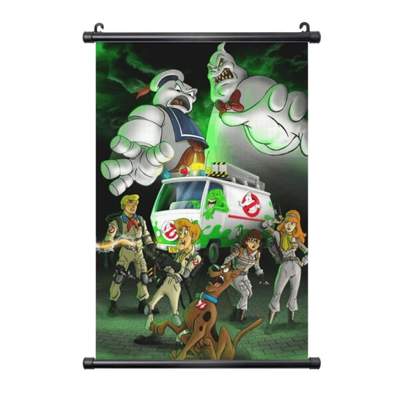 Ghostbusters Hanging Poster Plastic Shaft Canvas Wall Hanging Banner Wall Art Painting Artwork Decor For Home Living Room Bedroom Office 20"X30"