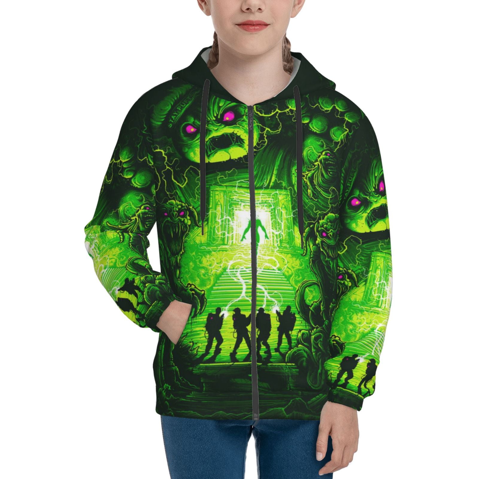 Ghostbusters Hoodie Jacket For Boys Girls Teen Youth Kids Hooded Zipper 