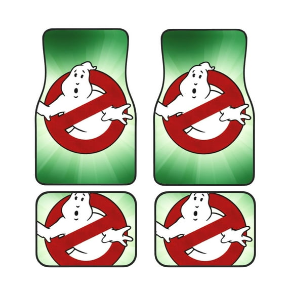 Ghostbusters Logo Car Floor Mats 4-Piece Full Set Front Rear Auto Foot Mats Carpets Car Foot Pad Interior Accessories Decor