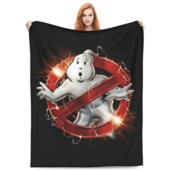 Ghostbusters Logo Flannel Blanket Ultra-Soft Micro Fleece Throw Blanket For Bed Sofa Couch Car Office Unisex Adult Fuzzy Bed Blanket Cozy Kids Throw Blanket 80"x60"