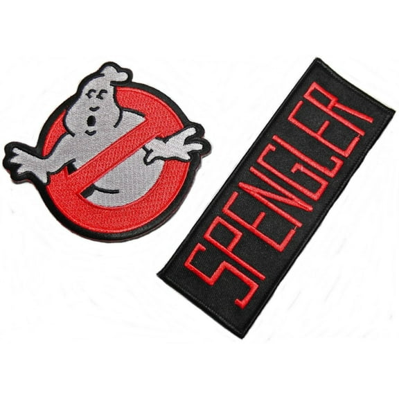 Ghostbusters Logo & Spengler Name Set of 2 Embroidered Patches