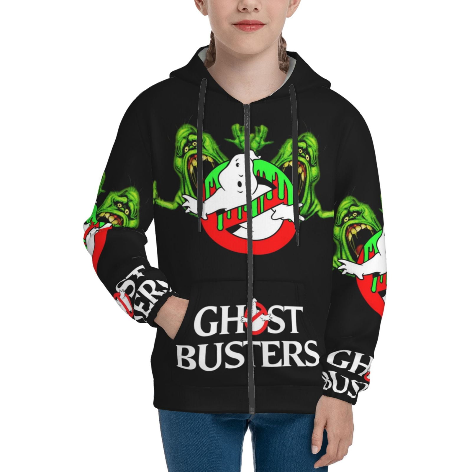 Ghostbusters Logo Teenager Hoodies Shirt Zipper Sweatshirts Hooded Hoody Clothes Coat For Boys