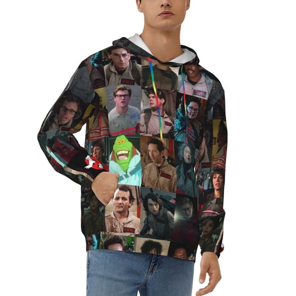 Ghostbusters Men's Hoodie Novelty Pattern Long Sleeve Unisex Pullover Hoodies Casual Hooded Sweatshirt with Pocket