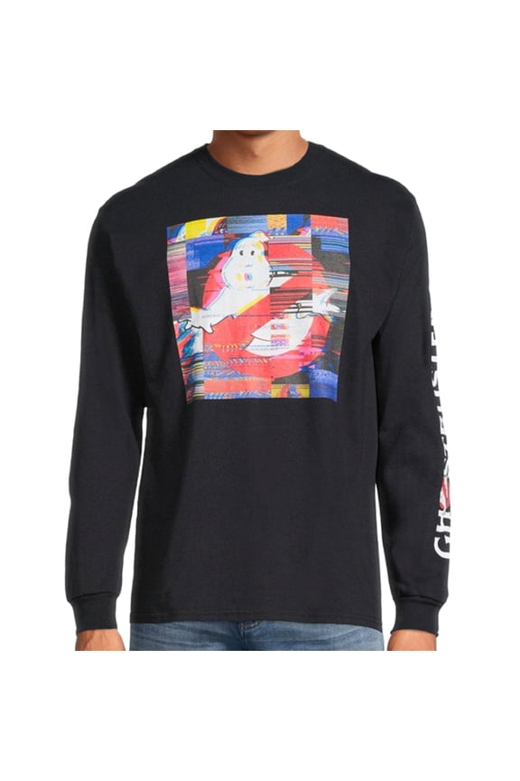 Men's Long Sleeve Black T-Shirt (Large)