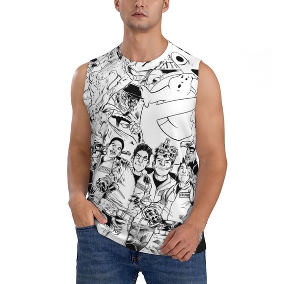 Ghostbusters Men's Tank Top Lightweight Summer Sleeveless Tee Shirt Muscle Tank Tops Workout T-Shirts Casual Athletic Undershirts