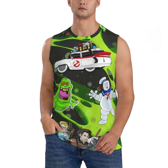 Ghostbusters Men's Tank Top Lightweight Summer Sleeveless Tee Shirt Muscle Tank Tops Workout T-Shirts Casual Athletic Undershirts