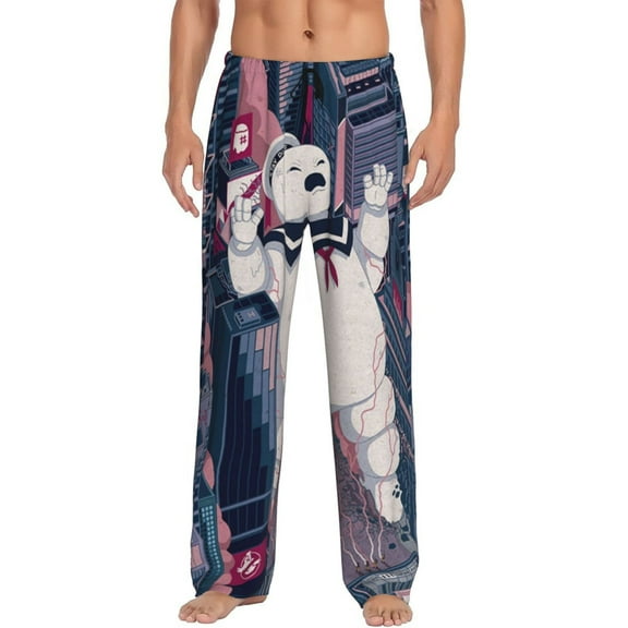 Ghostbusters Mens Pajama Pants Ultra Soft Comfy Lounge Sleep Pants Print Loose Casual Bottoms Loungewear