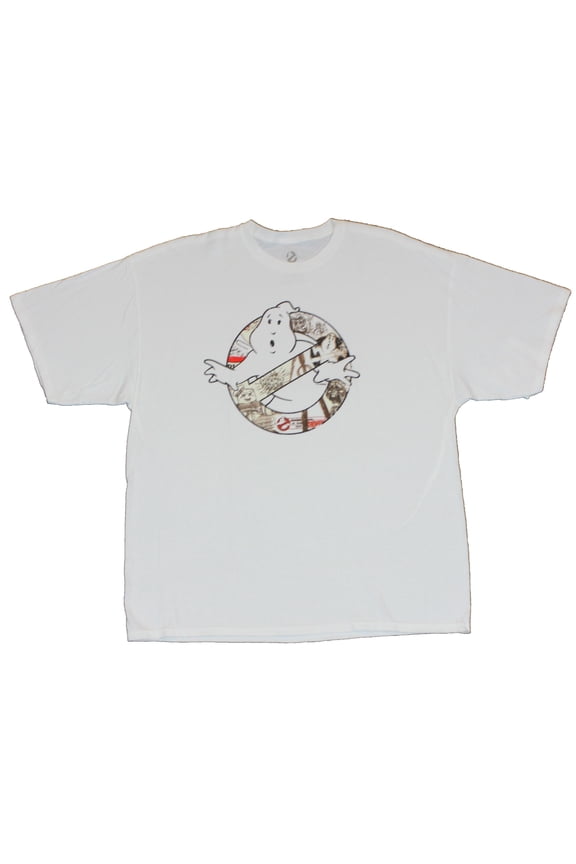 Mens T-Shirt - Classic Logo Filled With Comic Collage (2X-Large)