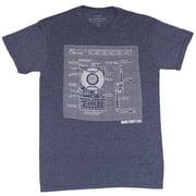Ghostbusters Mens T-Shirt - Proton Pack Blueprint Schematics Image X-Large