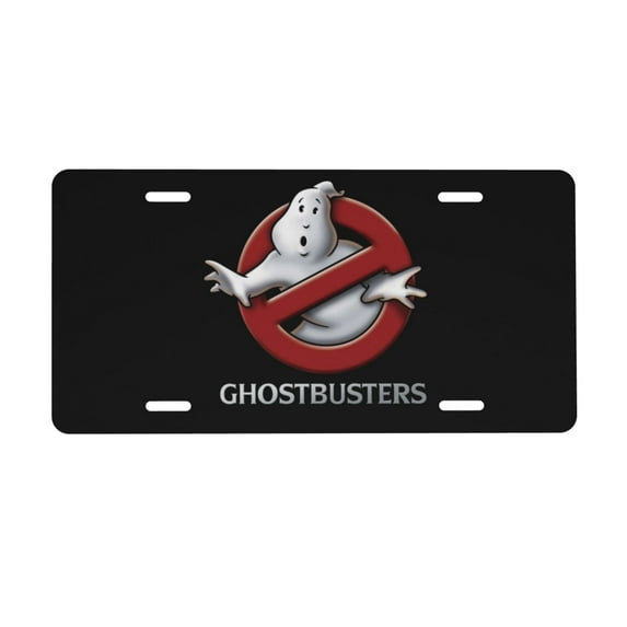 Ghostbusters Movie Logo License Plate Cover Aluminum Novelty Vanity Tag Protection License Plate Tag Sign Decorative For Various Car Truck Models