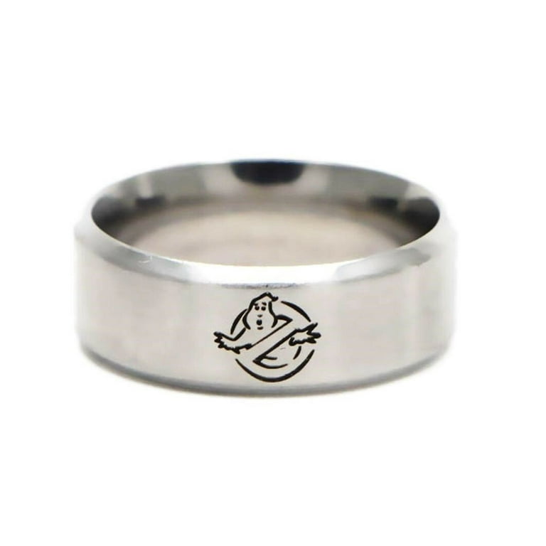 Ghostbusters No Ghost Logo Stainless Steel Band Ring Size 7