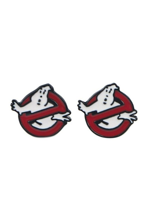 Ghostbusters No Ghost Symbol Metal Stud Earrings