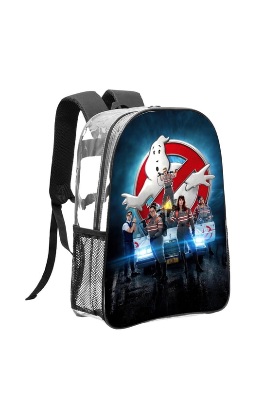 Ghostbusters Pattern Transparent Backpack Lightweight And fashionable Showcasing Personality And Leading The Trend