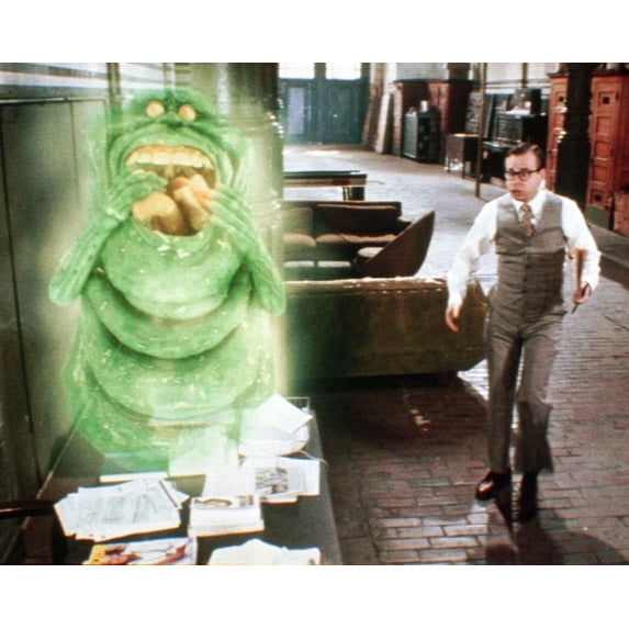 Ghostbusters Rick Moranis With Green Ghost 24x36 Movie Poster HD Aluminum Wall Art