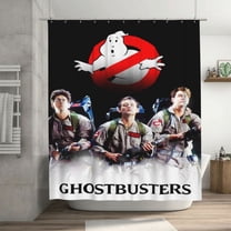 Ghostbusters Shower Curtain Cartoon Art Bath Shower Curtains with 12 Hooks, Waterproof Washable Polyester Bathroom Home Decor Set 72x72 Inch, Iron