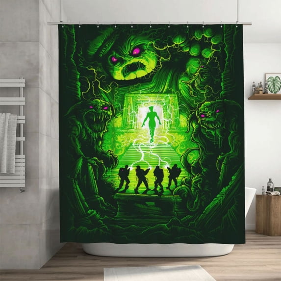 Shower Curtain Cartoon Art Bath Shower Curtains with 12 Hooks, Waterproof Washable Polyester Bathroom Home Decor Set 72x72 Inch, Iron