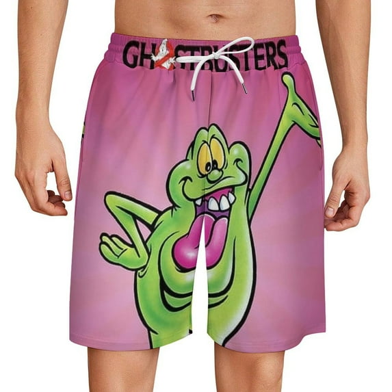 Ghostbusters Slimer Cartoon Short Sweatpants Summer Daily Cozy Lounge Shorts 3D Printed Beach Shorts Sweatpants With Drawstring And Pockets