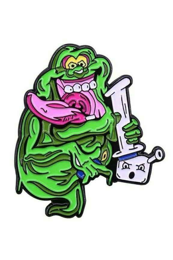 Ghostbusters Slimer Stay Puft 1.5 Inches Tall Enamel Metal Pin