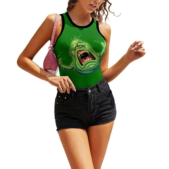 Ghostbusters Slimer Women's Tank Top Sleeveless T-Shirts Tee Camisole Sport Vest Summer Daily Undershirts