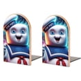 thumbnail image 1 of Ghostbusters Stay Puft Bookends Wood Book Divider Decor Shelves Non-Skid Book Stand 2 Pieces For Classroom Dormitory Bookshelf Office Home, 1 of 7