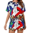 thumbnail image 1 of Ghostbusters Stay Puft Summer Home Suit For Womens Short-Sleeved Pajama Set 2pcs Loungewear Soft Sleepwear T-Shirts Tee Shirt Top And Short Sleeping Pants, 1 of 8
