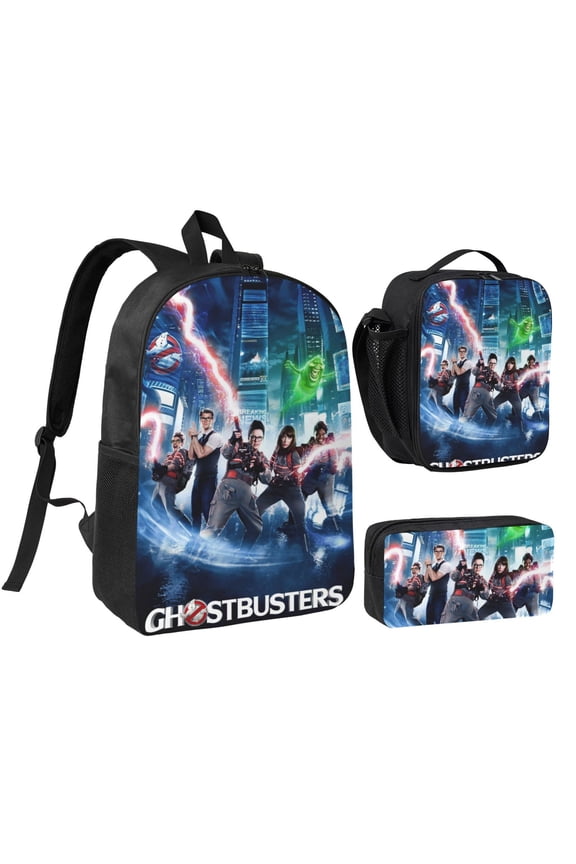 Ghostbusters Three piece backpack set young backpack combination backpack lunch bag pencil case