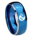 thumbnail image 1 of Tungsten Ghostbusters 8mm Blue Two Tone Dome Polished Edges Men's Ring, 1 of 1