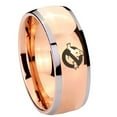 thumbnail image 1 of Tungsten Ghostbusters 8mm Rose Gold Two Tone Dome Men's Ring, 1 of 1