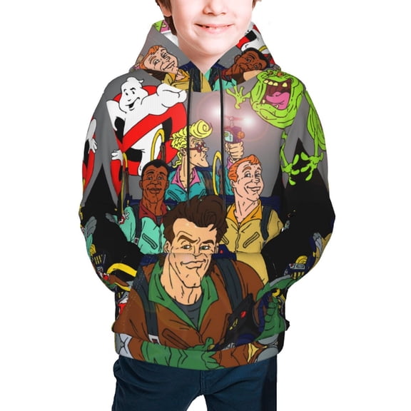 Ghostbusters Youth Cartoon Hoodie Fashion Long Sleeve Kids Pullover Coat Casual Hoody Hooded Sweatshirts for Boys Girls