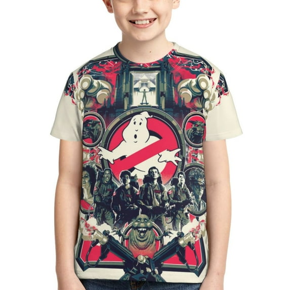 Ghostbusters Youth Unisex T-Shirt Crewneck Short Sleeve Double-Sided Print Tee Shirts Top For Boys Girls Kid Teen Medium
