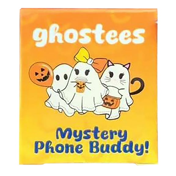 Ghostees Mysterious Phone Companion,1 Sealed Blind Box,Ghostees Mystery Phone Buddy,Halloween Ghosts and Pumpkin Sticky Phone Decoration, Peel and Stick Design Statues(Ghostees)