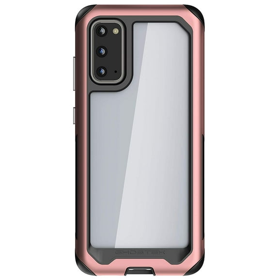 Ghostek Atomic Slim Galaxy S20 Case for S20+ Plus, S20 Ultra 5G with Crystal Clear Back and Super Strong Lightweight Military Grade Aluminum Bumper - (Pink)