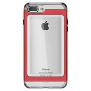 Ghostek Cloak Clear Grip iPhone 7 Case for iPhone 8, SE 2020, 7 Plus, 8 Plus with Slim Fit Super Shock Absorbing Heavy Duty Protection Bumper and Clear Back Wireless Charging Compatible - (Red)